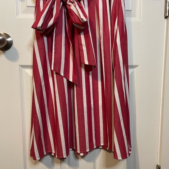 Cremieux red & white striped 3/4 length sleeves dress sz 2 - Picture 8 of 13